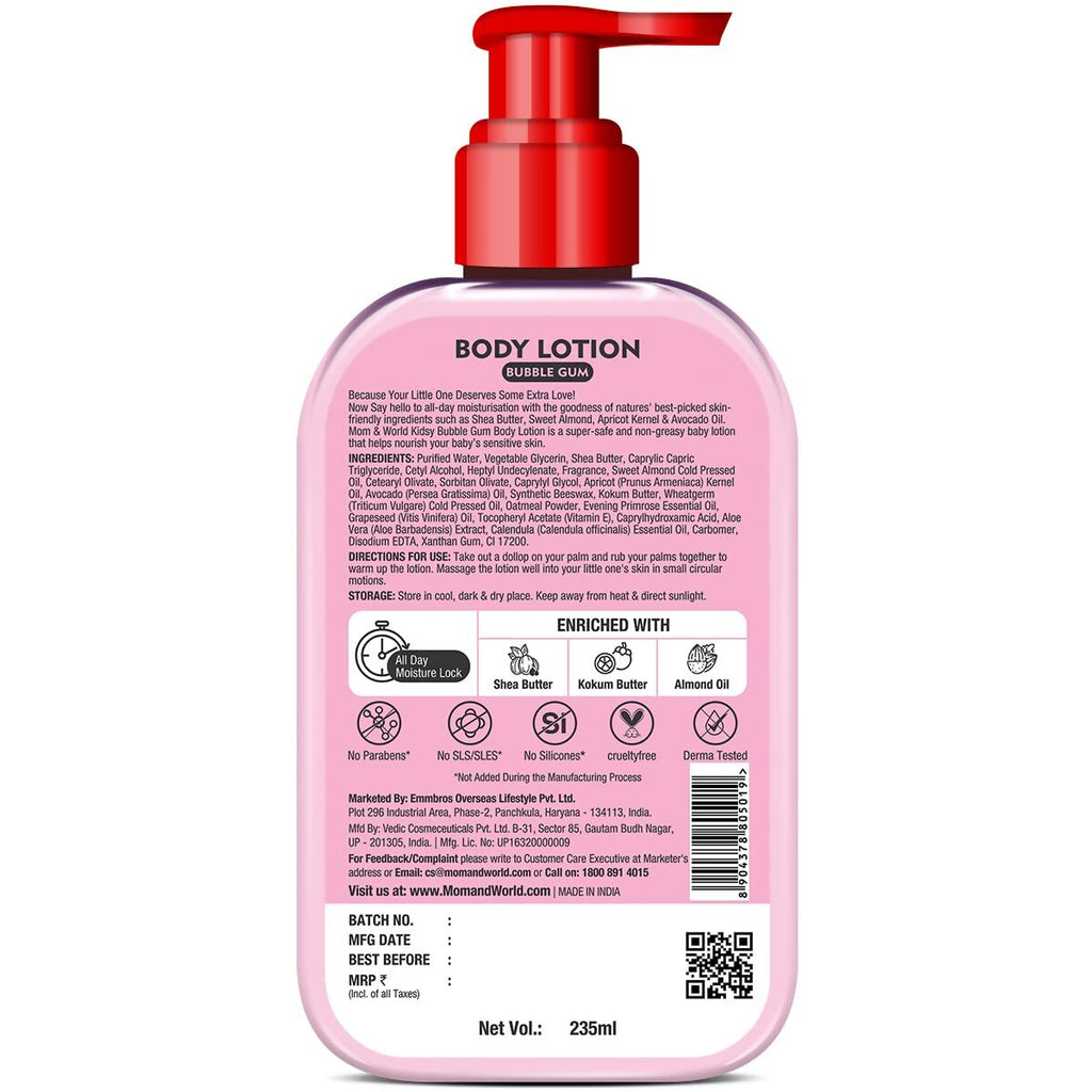 Mom & World Kidsy Bubble Gum Moisturising Body Lotion | Grocsy