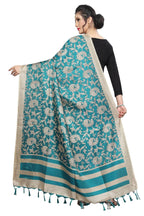 Vamika Rama Green Designed Printed Khadi Bhagalpuri Dupatta | Grocsy