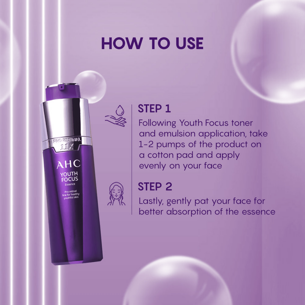 AHC Youth Focus Essence Anti-Aging Facial Essence Serum - Korean skincare | Grocsy