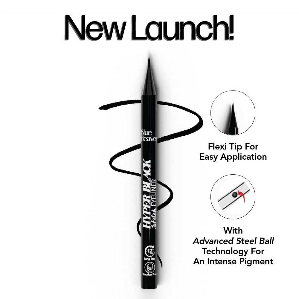 Blue Heaven Hyper Black Sketch Eyeliner Pen | Grocsy