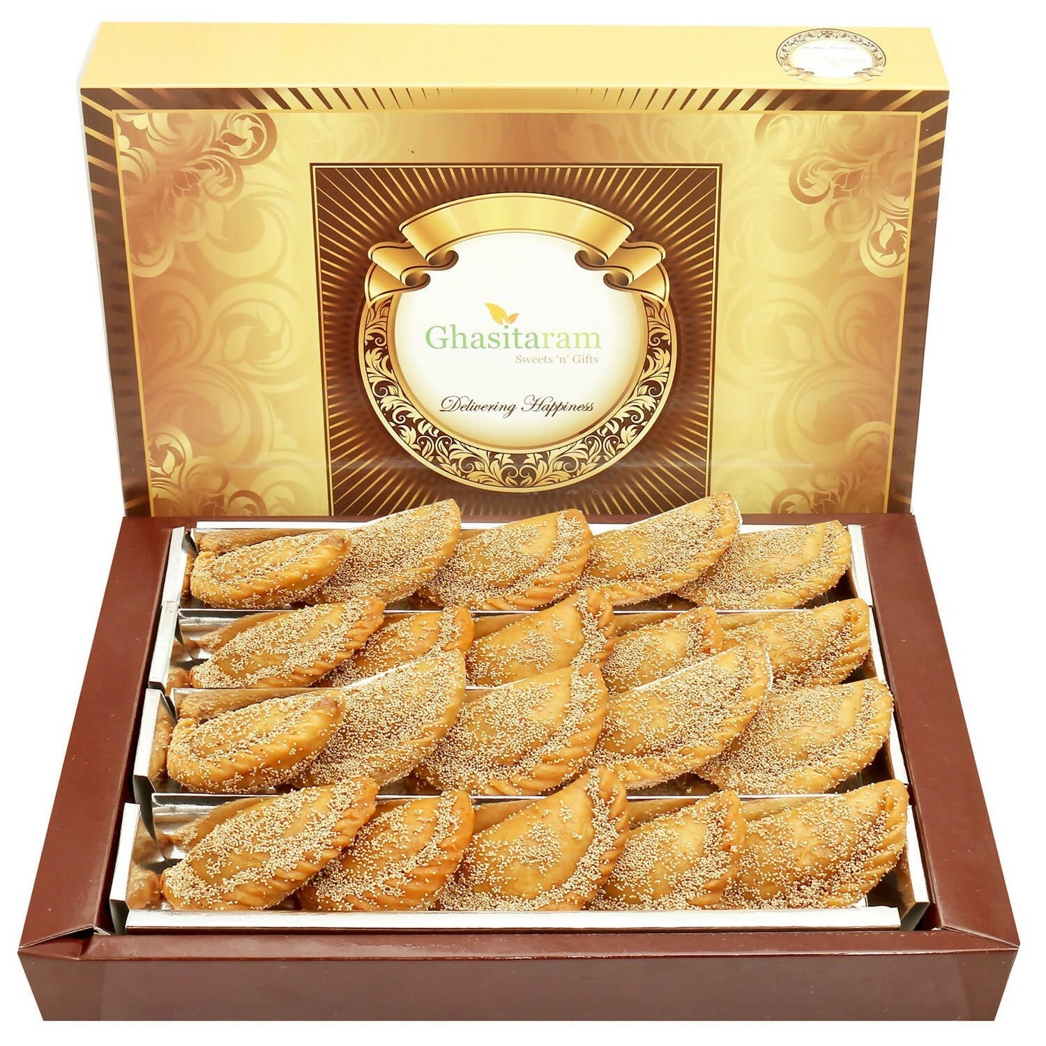 Ghasitaram Holi Sweets - Roasted Khus Khus Gujiya | Grocsy