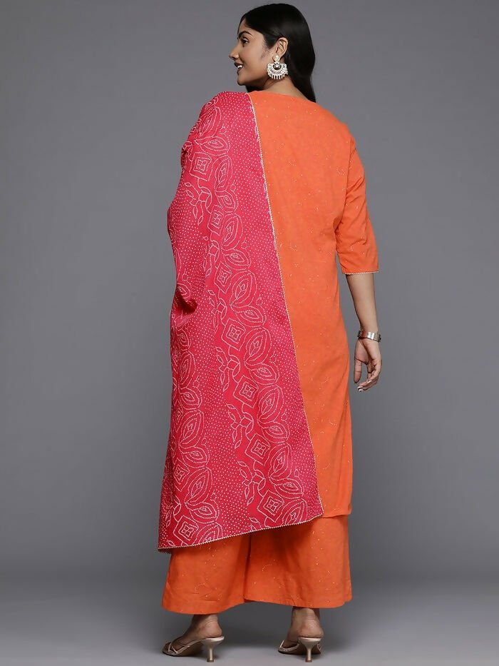 Ahalyaa Women's Traditional wear Kurta Set - Orange | Grocsy