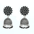 Mominos Fashion Johar Kamal Beautiful Kundan Work Jhumka With Black Beads