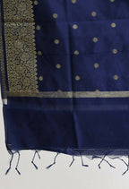 Mominos Fashion Moeza Women's Banarsi Silk Woven Design Navy Blue Dupatta | Grocsy