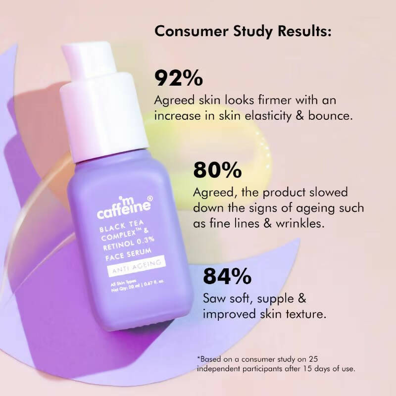mCaffeine Retinol 0.3% & Black Tea Complex Anti Aging Face Serum | Grocsy