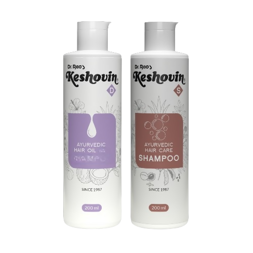 Dr. Rao's Keshovin-D Hair Oil, Keshovin-S Shampoo Combo | Grocsy