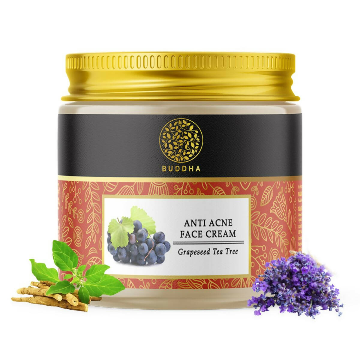 Buddha Natural Anti Acne Face Cream - For Acnes, Pimples, Scars & Marks | Grocsy