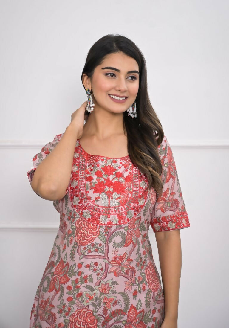 Festive Wear Ethnic Red chanderi Stitched Suit - Anbazaar | Grocsy