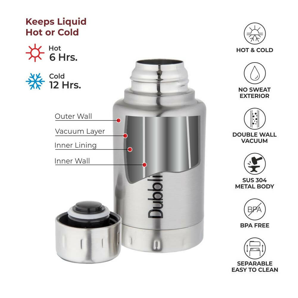 Dubblin Carry Silver Vacuum Bottle | Grocsy