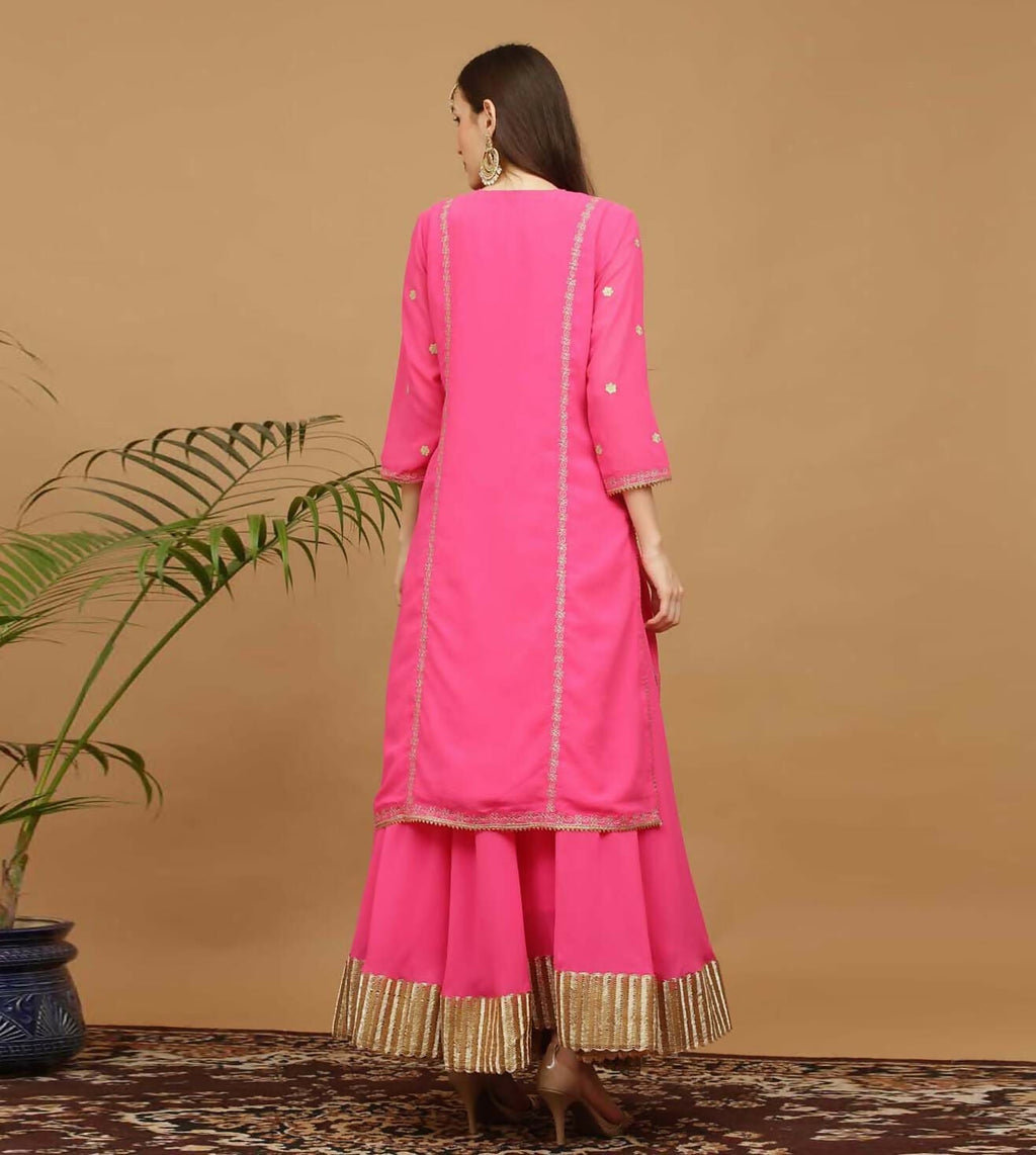 Joban Fashion Pink Georgette Lehenga Set | Grocsy