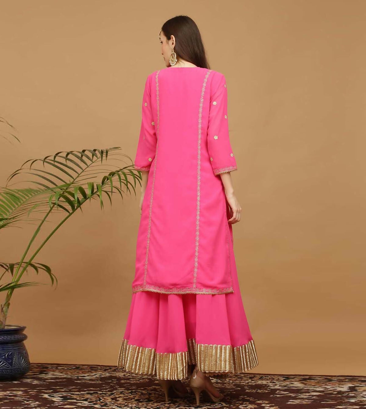 Joban Fashion Pink Georgette Lehenga Set | Grocsy