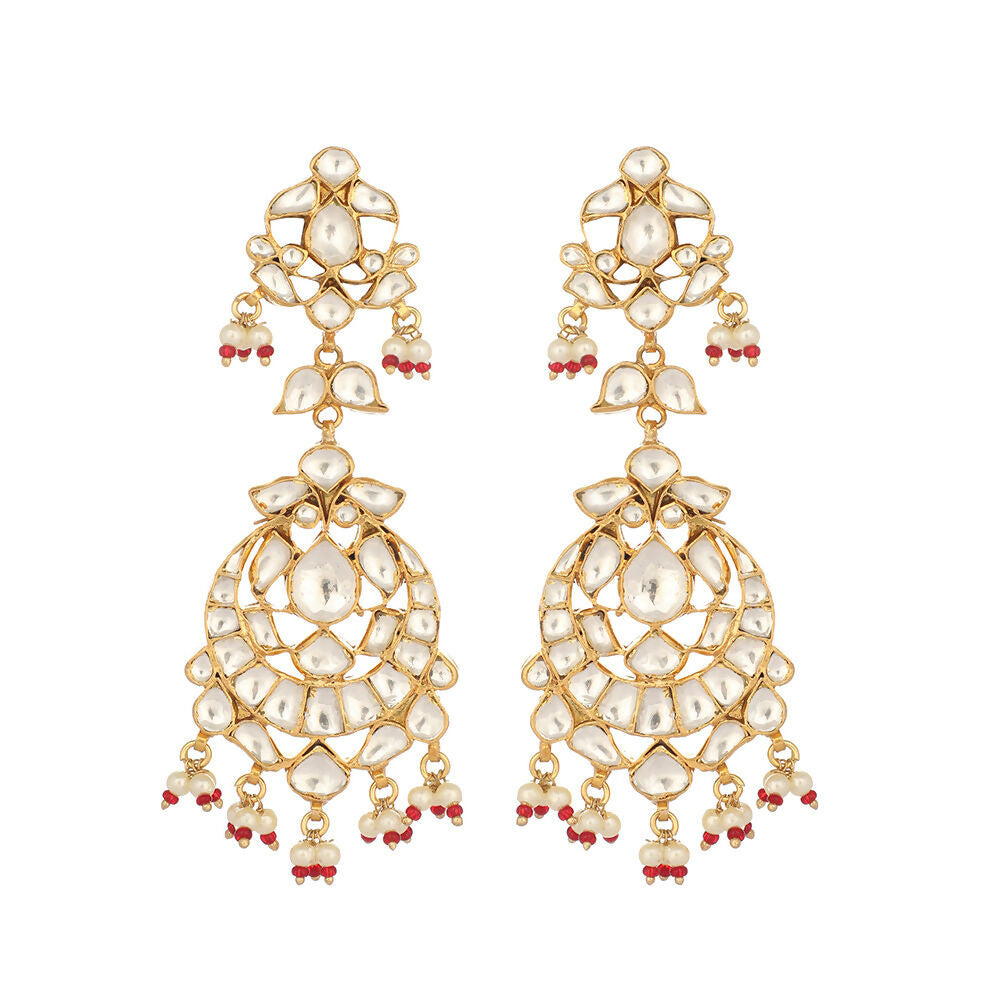 Nuyug 22K Gold Plated Serenoor Pearl Chandbali Earrings | Grocsy