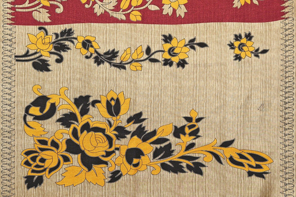 Vamika maroon Printed Art Silk Saree | Grocsy