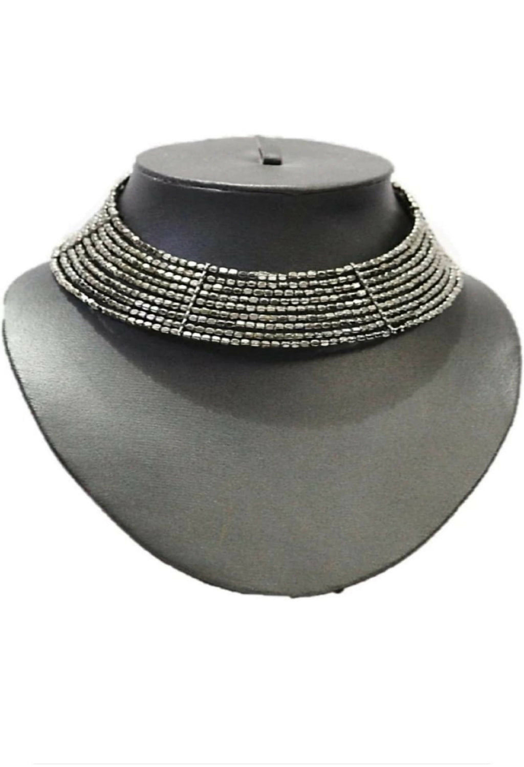 Mominos Fashion Joharkamal Oxidised Beaded work Hasli Design Choker For Women & Girls | Grocsy