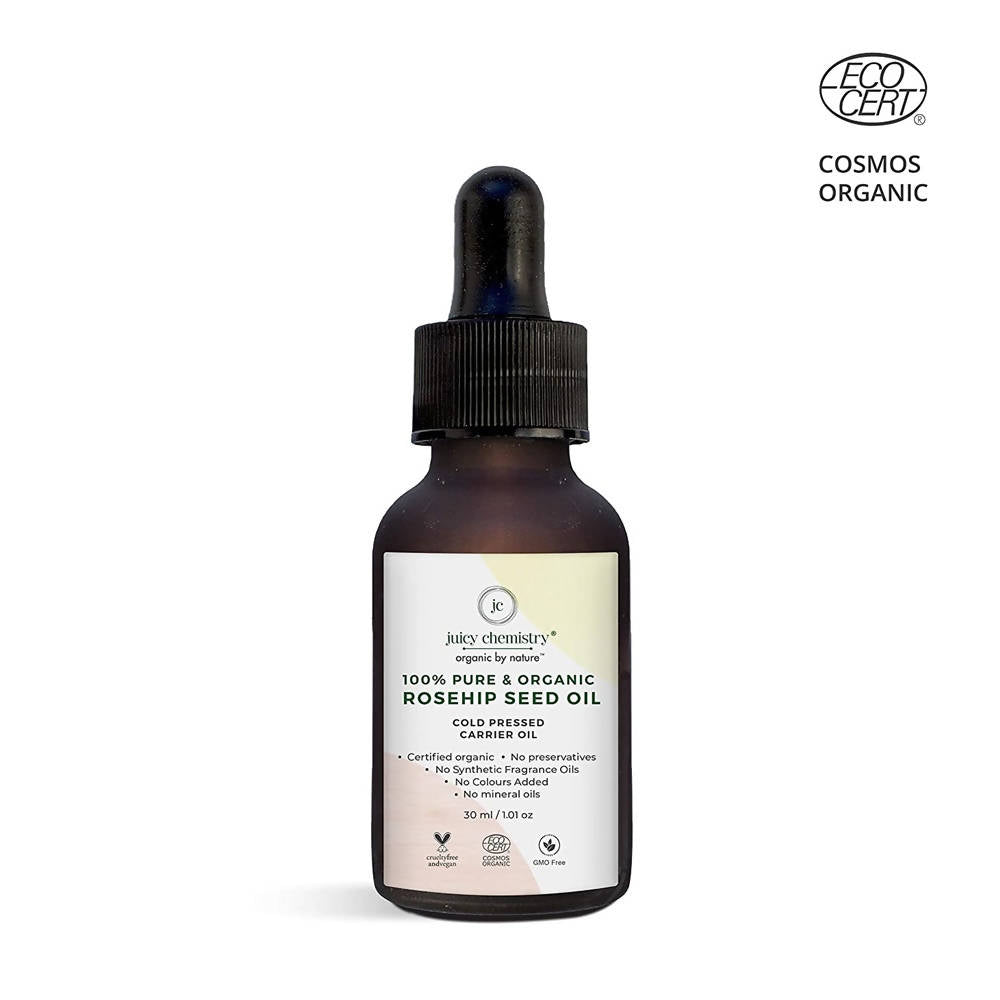 Juicy Chemistry Pure & Organic Rosehip Seed Oil For Cold Pressed Carrier Oil | Grocsy