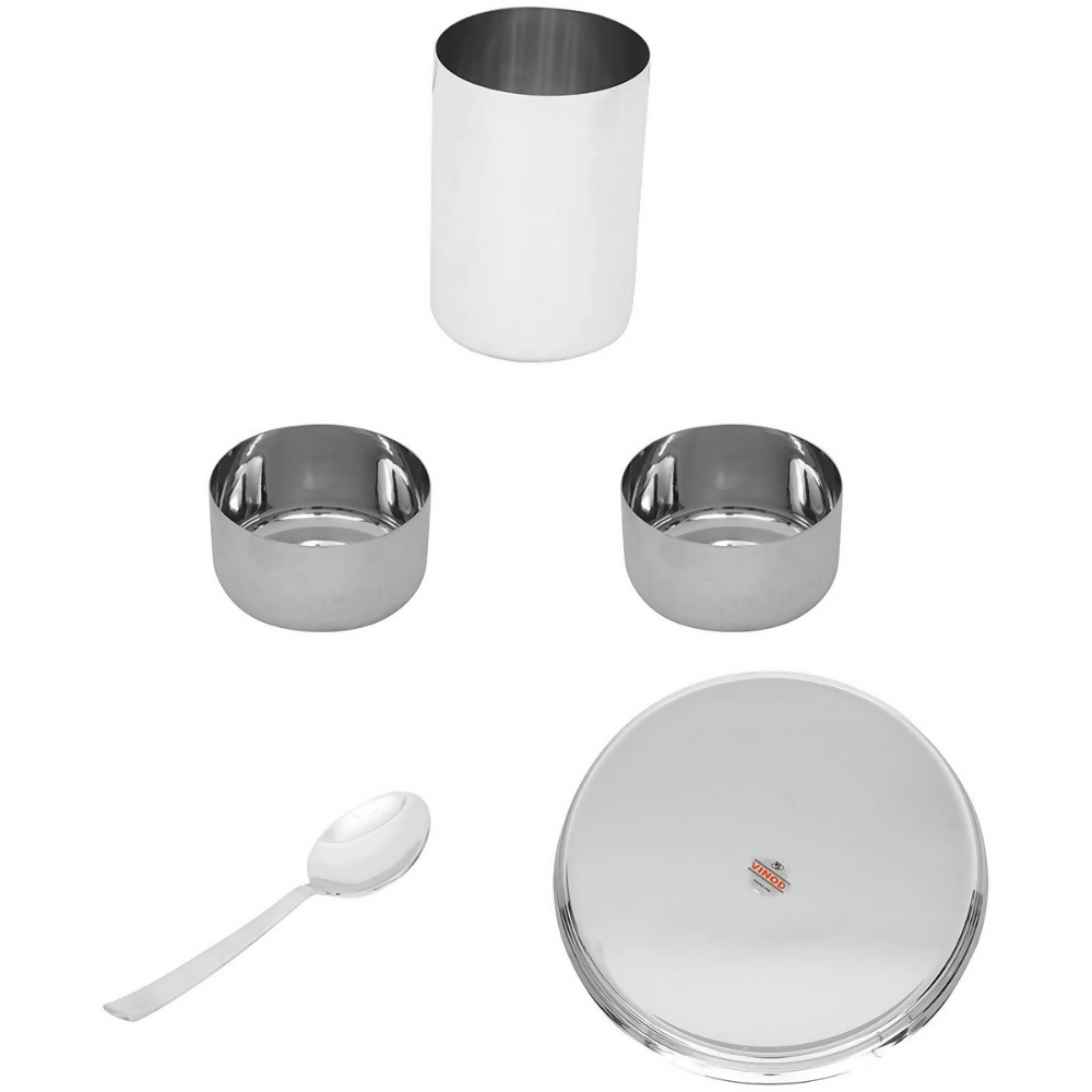 Vinod Stainless Steel 20 Pc Solid Thali Set | Grocsy
