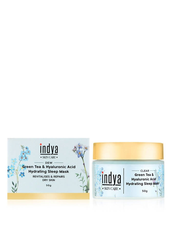 Indya Green Tea & Hyaluronic Acid Hydrating Sleep Mask | Grocsy