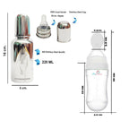 Goodmunchkins Stainless Steel Feeding Bottle, Food Feeder & Fruit Feeder Combo for Baby-(White-Green, 220ml) | Grocsy