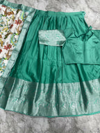 Teeya Creation New Latest Trendy Stylish Lehenga Choli Set - Teal | Grocsy