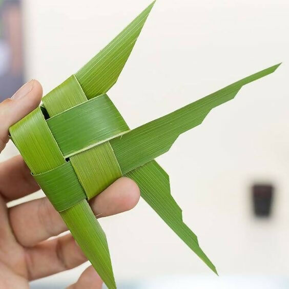 Shuddh Natural Hand Made Palm Leaf Fish & Lotus Hanging | Grocsy