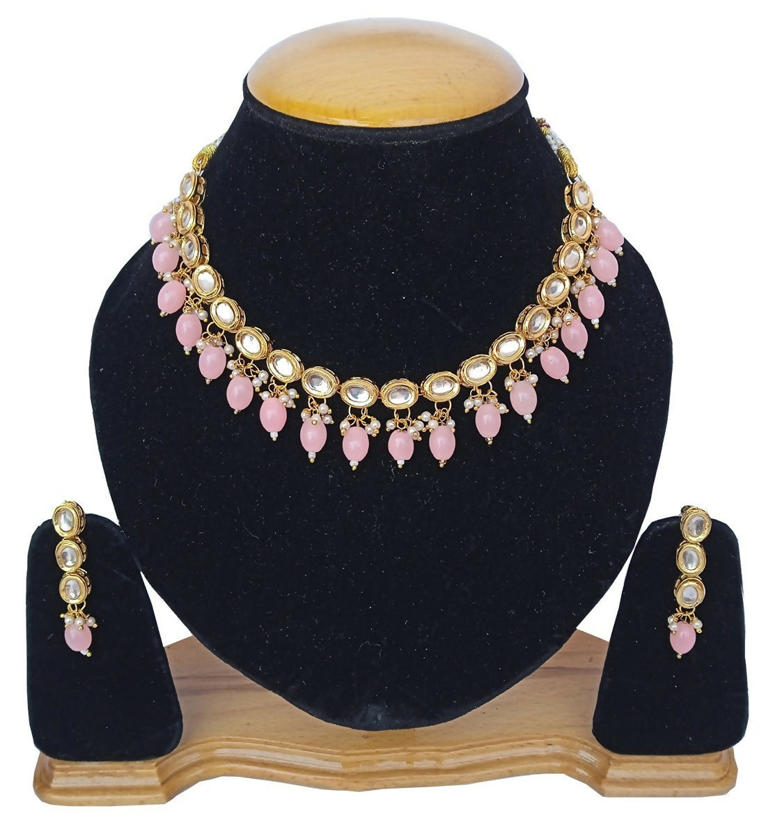 Joban Fashion Light Purple kundan work Necklace Set | Grocsy