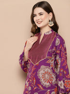 Ahalyaa Women's Traditional wear Tunic - Purple | Grocsy