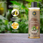 Ayurvedashree Cold-Pressed Castor Oil with Vitamin E | Grocsy