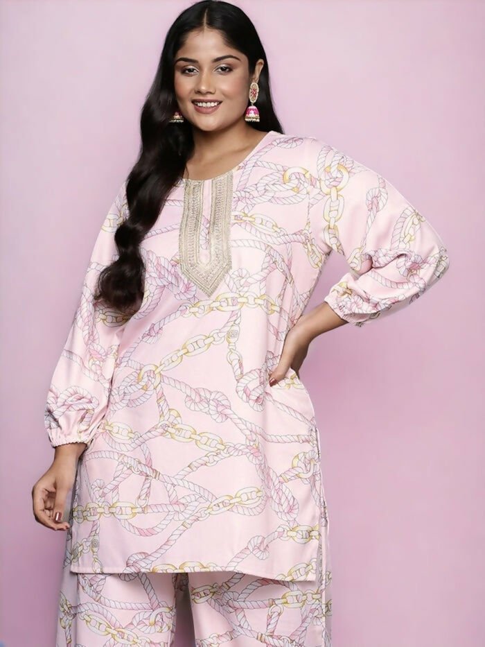 Ahalyaa Women's Traditional wear Tunic - Pink | Grocsy