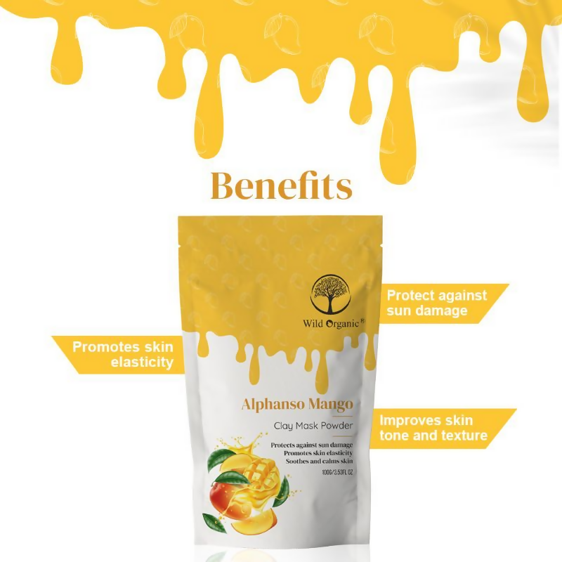 Wild Organic Alphanso Mango Clay Mask Powder | Grocsy