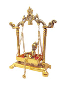 KridayKraft Laddu Gopal on Jhulla Palana Metal Statue