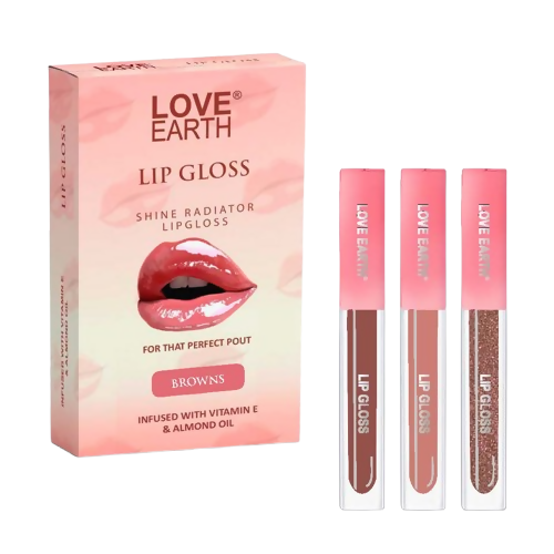 Love Earth Liquid Lip Gloss - Browns | Grocsy