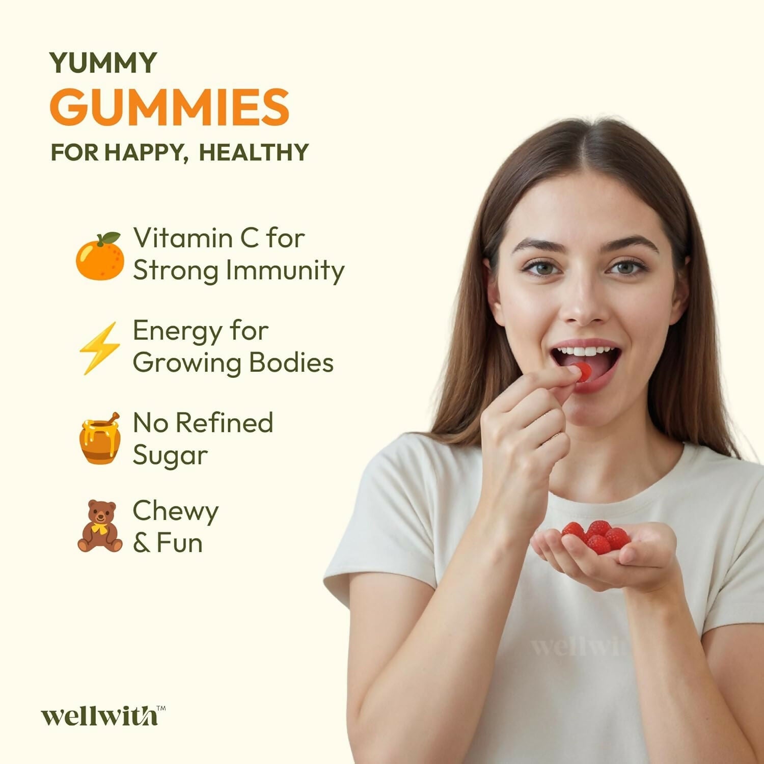 Wellwith Sea buckthorn Vitamin C Rich, multivitamin supplement, Immunity Gummies | Grocsy