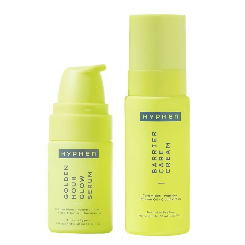 Hyphen By Kriti Sanon Daily Night Care Routine for Normal to Dry Skin with Face Serum & Barrier Care Cream | Grocsy