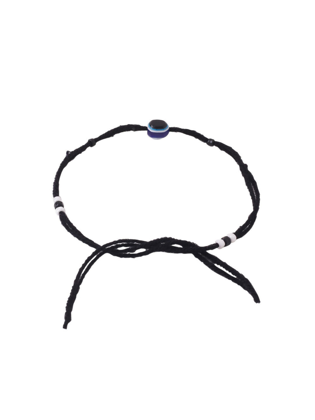 NVR Women Set of 2 Evil Eye Adjustable Black Anklets | Grocsy