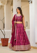 Wedding Partywear Wine Slim Georgette Lehengha Choli With Dupata - Agnidhara | Grocsy