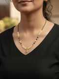 NVR Women Gold Plated Black Beaded Short Design Mangalsutra | Grocsy