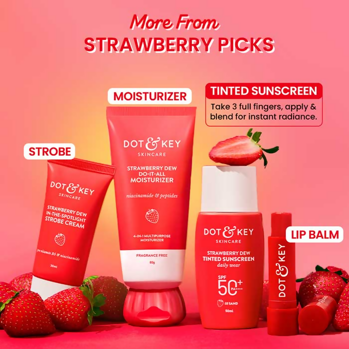 Dot & Key Strawberry Dew Tinted Sunscreen SPF 50+ PA++++ 03 Sand | Grocsy