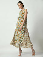 Myshka Women's Multi Floral Printed Gown Dress | Grocsy