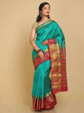 Kalamandir Floral Green Pashmina Saree | Grocsy