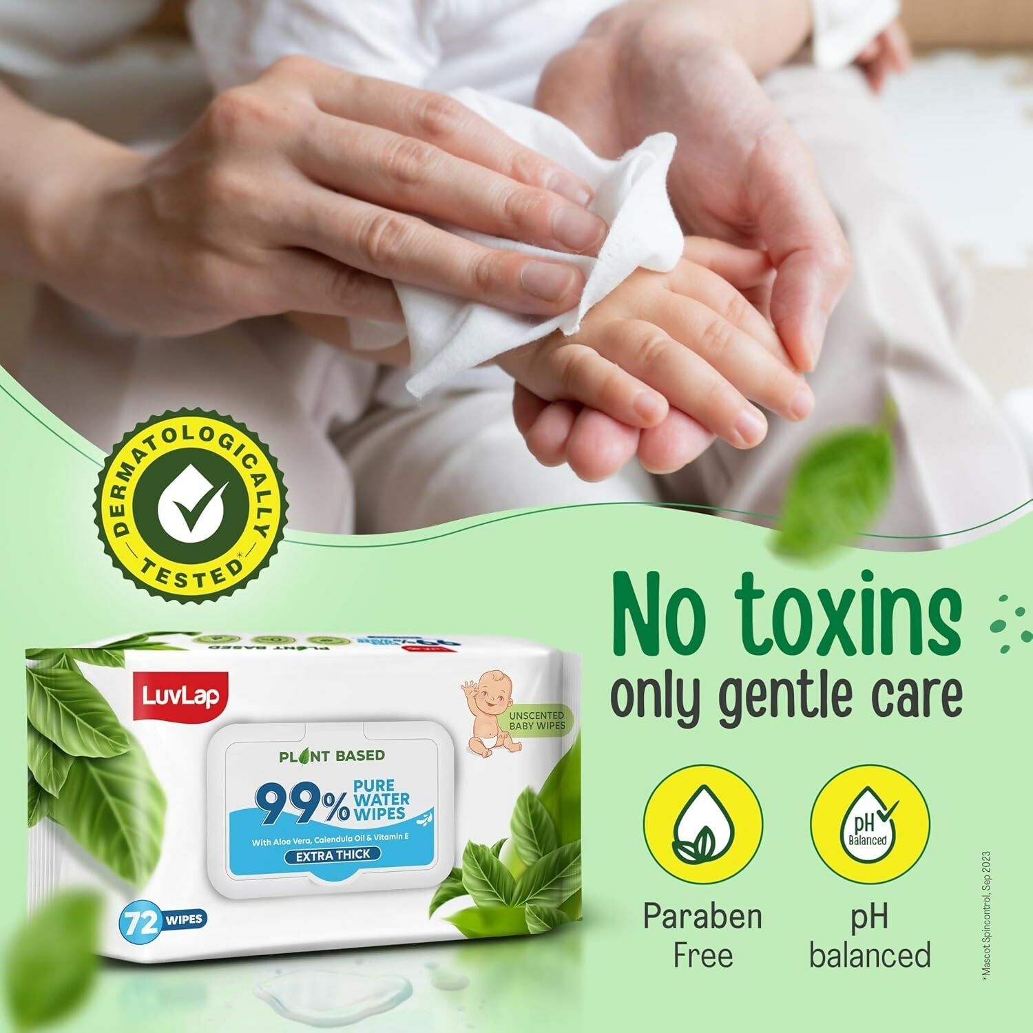 LuvLap Plant Based 99% Pure Water Extra Thick Unscented Baby Wipes | Grocsy