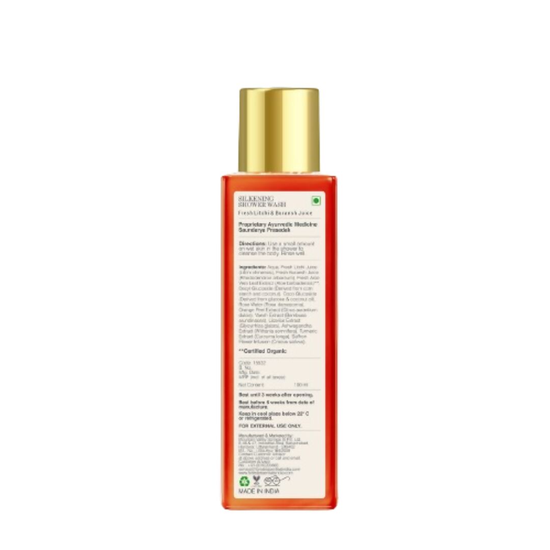 Forest Essentials Silkening Shower Wash Fresh Litchi & Buransh Juice | Grocsy