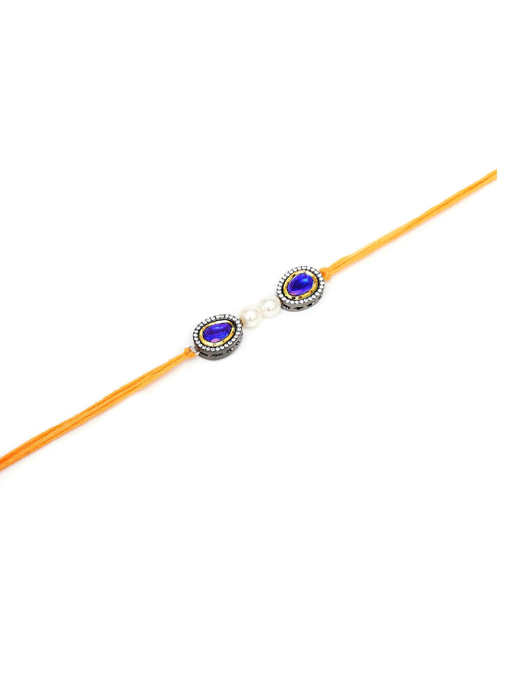 Designer kundan Rakhi - Ruby Raang | Grocsy