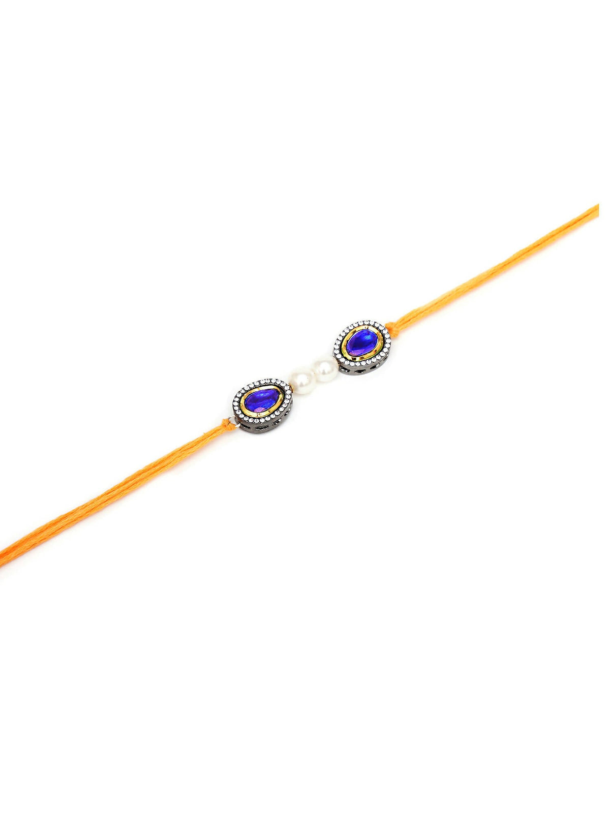 Designer kundan Rakhi - Ruby Raang | Grocsy