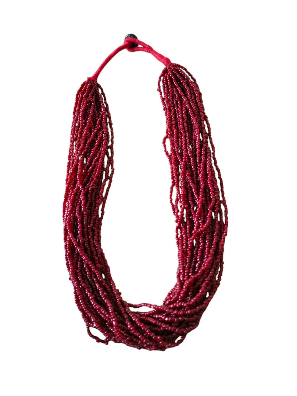 Inhanns Handmade Beaded Multilayer Necklace, 20 Layers - Maroon | Grocsy