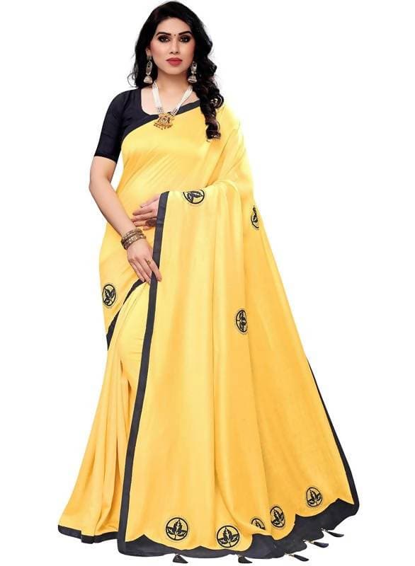 Vamika Designer Yellow Georgette Saree (TSUNAMI YELLOW ) | Grocsy