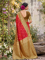 Shree Shyam Fashion Red Soft Silk Saree | Grocsy