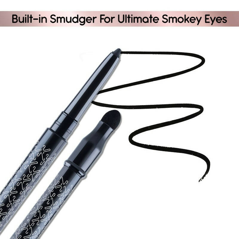Kay Beauty By Katrina Kaif Waterproof Smokey Kajal with Smudger - Raven Hue | Grocsy