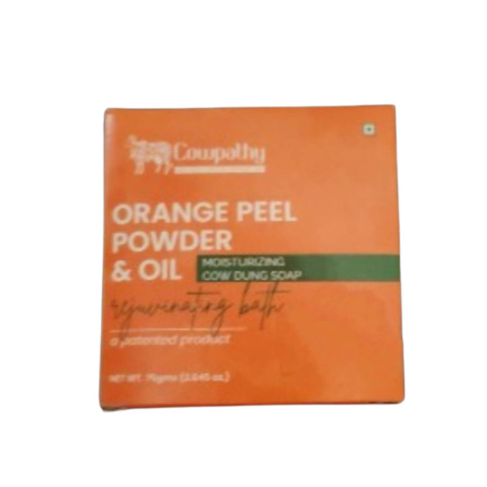 Cowpathy Orange Peel Powder & Orange Oil Cow Dung Bath Soap (75Gms) | Grocsy