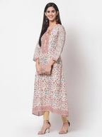 Myshka Multi Cotton Printed Full Sleeve Round Neck Casual Kurta | Grocsy