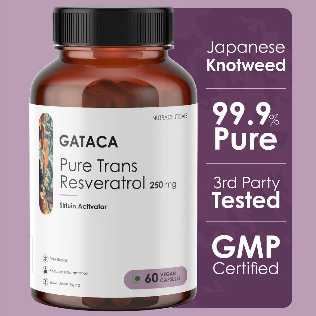 GATACA Pure Trans-Resveratrol - 250 mg Capsules for More Repair, Better Heart, More Life | Grocsy
